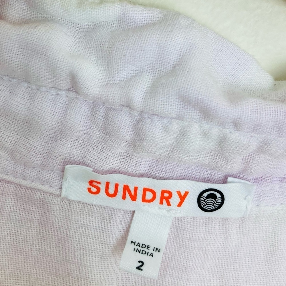 Sundry pastel pink, purple and yellow ombré popover semi sheer cotton top.Size 2 - Picture 2 of 5